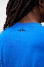Darcy Logo Tee Lapis Blue Men J.Lindeberg Clothing 66XF971 - Image 3