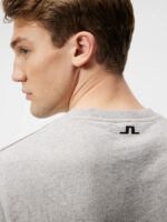 Darcy Logo Tee Light Grey Melange Men J.Lindeberg Clothing 66XF972 - Image 3