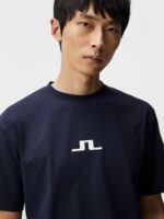 Darcy Logo Tee Navy Men J.Lindeberg Clothing 66XF970 - Image 3