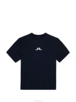 Darcy Logo Tee Navy Men J.Lindeberg Clothing 66XF970 - Image 4