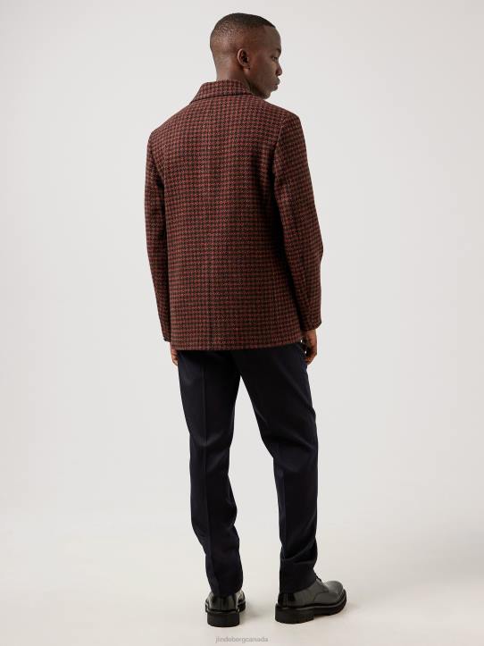 David Houndstooth Blazer Circle Orange Men J.Lindeberg Clothing 66XF2570 - Image 2