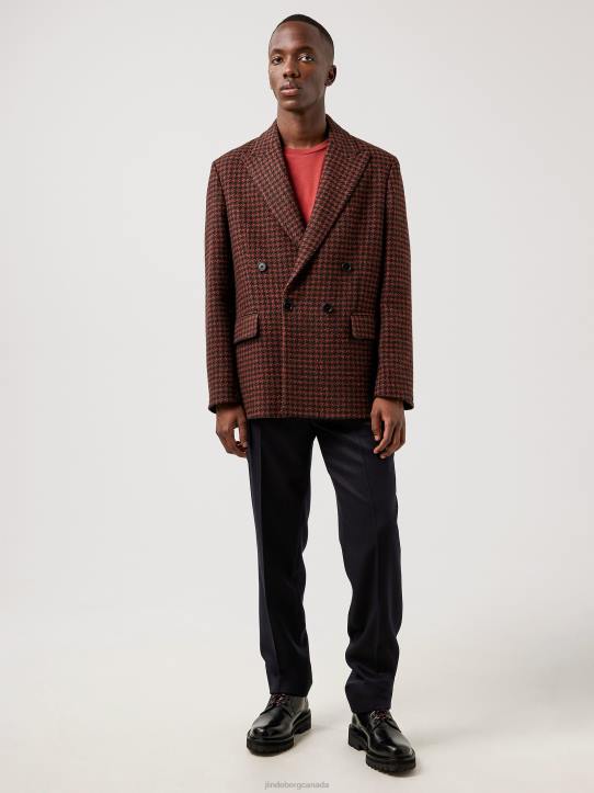David Houndstooth Blazer Circle Orange Men J.Lindeberg Clothing 66XF2570 - Image 3