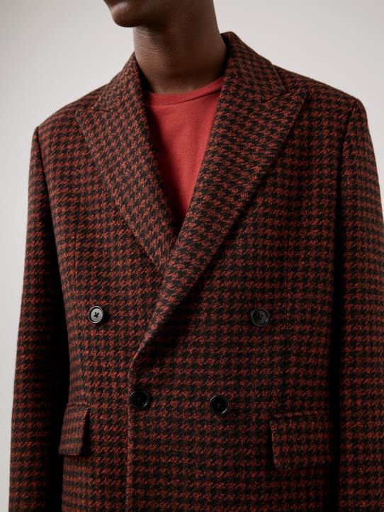 David Houndstooth Blazer Circle Orange Men J.Lindeberg Clothing 66XF2570 - Image 4