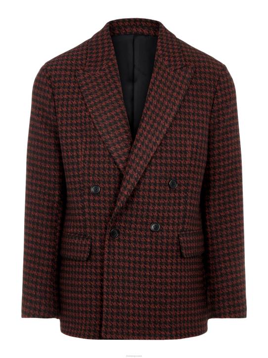 David Houndstooth Blazer Circle Orange Men J.Lindeberg Clothing 66XF2570 - Image 5