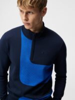 Davis Knitted Sweater Navy Men J.Lindeberg Clothing 66XF595 - Image 3