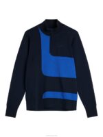 Davis Knitted Sweater Navy Men J.Lindeberg Clothing 66XF595 - Image 4