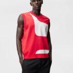 Davis Knitted Vest Fiery Red Men J.Lindeberg Clothing 66XF593