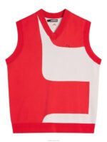 Davis Knitted Vest Fiery Red Men J.Lindeberg Clothing 66XF593 - Image 5