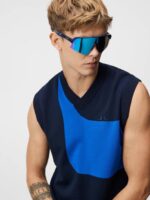 Davis Knitted Vest Navy Men J.Lindeberg Clothing 66XF592 - Image 4