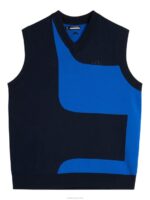 Davis Knitted Vest Navy Men J.Lindeberg Clothing 66XF592 - Image 5