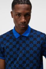 Deklan Jacquard Polo Navy Men J.Lindeberg Clothing 66XF959 - Image 3
