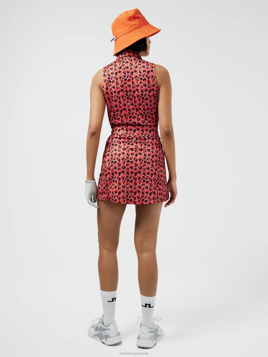 Dena Print Sleeveless Golf Top Faded Rose Animal Women J.Lindeberg Clothing 66XF2622 - Image 1
