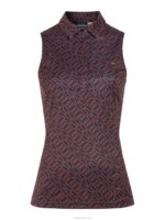 Dena Print Sleeveless Golf Top Ketchup Bridge Monogram Women J.Lindeberg Clothing 66XF2621 - Image 4