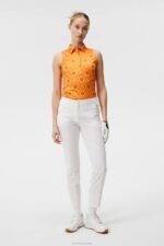 Dena Print Sleeveless Top Orange Diamond Logo Women J.Lindeberg Clothing 66XF1478 - Image 2