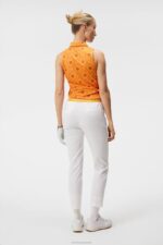 Dena Print Sleeveless Top Orange Diamond Logo Women J.Lindeberg Clothing 66XF1478