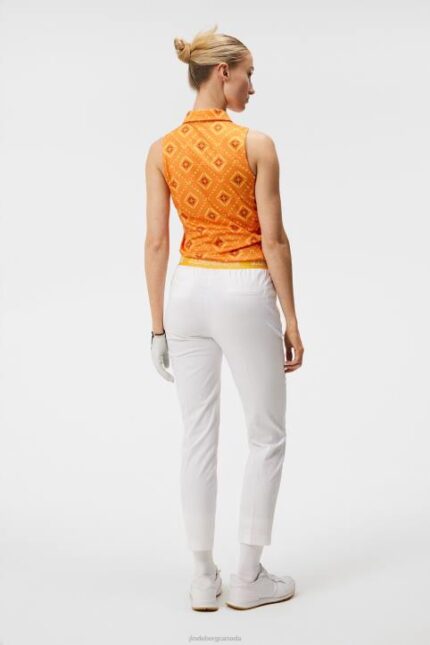 Dena Print Sleeveless Top Orange Diamond Logo Women J.Lindeberg Clothing 66XF1478