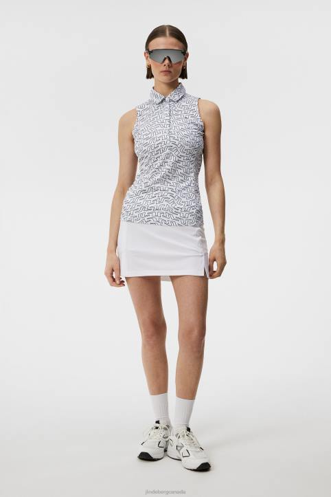 Dena Print Sleeveless Top White Bridge Swirl Women J.Lindeberg Clothing 66XF1480 - Image 2