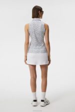 Dena Print Sleeveless Top White Bridge Swirl Women J.Lindeberg Clothing 66XF1480