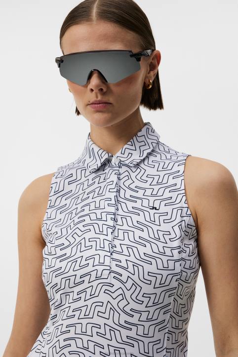 Dena Print Sleeveless Top White Bridge Swirl Women J.Lindeberg Clothing 66XF1480 - Image 3