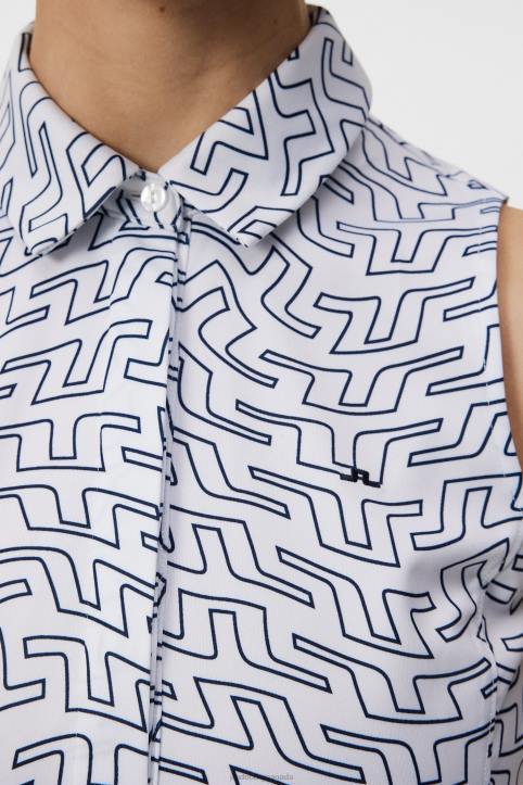 Dena Print Sleeveless Top White Bridge Swirl Women J.Lindeberg Clothing 66XF1480 - Image 4