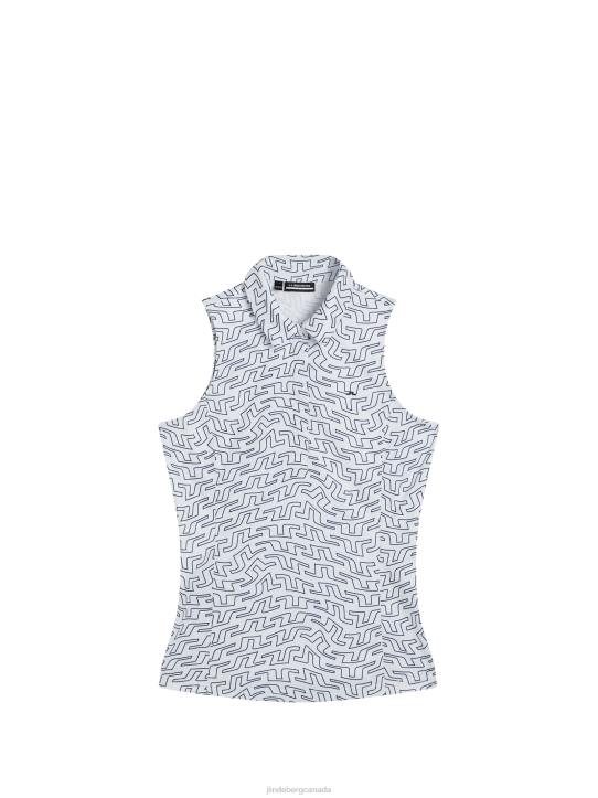 Dena Print Sleeveless Top White Bridge Swirl Women J.Lindeberg Clothing 66XF1480 - Image 5