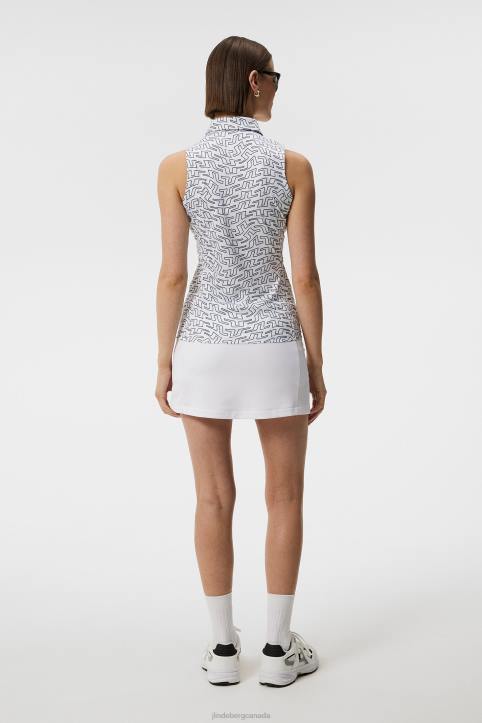 Dena Print Sleeveless Top White Bridge Swirl Women J.Lindeberg Clothing 66XF1480 - Image 1