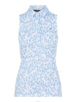 Dena Printed Golf Polo Animal Blue Print Women J.Lindeberg Clothing 66XF2646