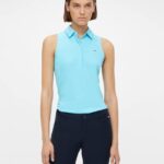 Dena Sleeveless Golf Top Beach Blue Women J.Lindeberg Clothing 66XF2650