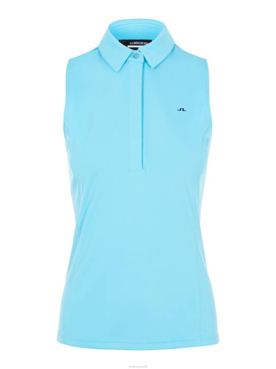 Dena Sleeveless Golf Top Beach Blue Women J.Lindeberg Clothing 66XF2650 - Image 4