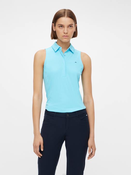 Dena Sleeveless Golf Top Beach Blue Women J.Lindeberg Clothing 66XF2650 - Image 1