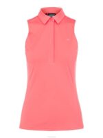 Dena Sleeveless Golf Top Tropical Coral Women J.Lindeberg Clothing 66XF2654 - Image 4