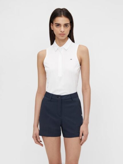 Dena Sleeveless Golf Top White Women J.Lindeberg Clothing 66XF2651