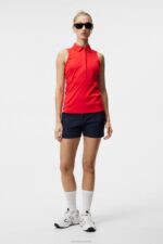 Dena Sleeveless Top Fiery Red Women J.Lindeberg Clothing 66XF1436 - Image 2