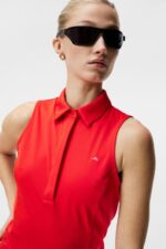 Dena Sleeveless Top Fiery Red Women J.Lindeberg Clothing 66XF1436 - Image 3