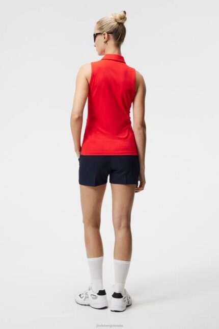 Dena Sleeveless Top Fiery Red Women J.Lindeberg Clothing 66XF1436