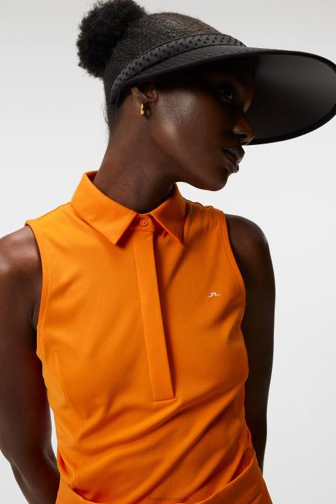 Dena Sleeveless Top Russet Orange Women J.Lindeberg Clothing 66XF1442 - Image 3