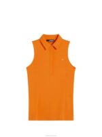 Dena Sleeveless Top Russet Orange Women J.Lindeberg Clothing 66XF1442 - Image 4