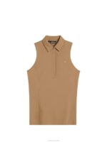 Dena Sleeveless Top Tiger Brown Women J.Lindeberg Clothing 66XF1443 - Image 4
