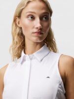 Dena Sleeveless Top White Women J.Lindeberg Clothing 66XF1433 - Image 3