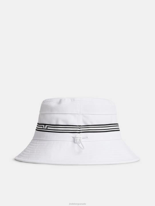 Denver Stripe Bucket Hat White Men J.Lindeberg Accessory 66XF770 - Image 1