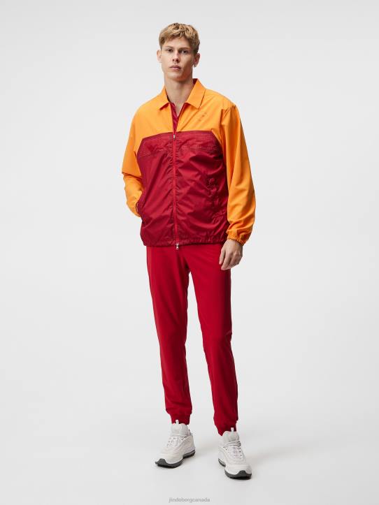 Diamond Coach Jacket Russet Orange Men J.Lindeberg Clothing 66XF729 - Image 3