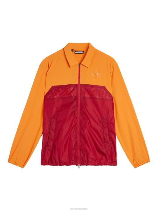Diamond Coach Jacket Russet Orange Men J.Lindeberg Clothing 66XF729 - Image 5