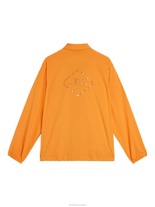 Diamond Coach Jacket Russet Orange Men J.Lindeberg Clothing 66XF729 - Image 6