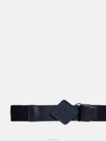 Diamond Elastic Leather Belt Navy Men J.Lindeberg Accessory 66XF840 - Image 2