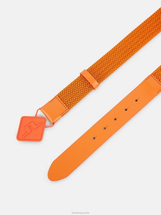 Diamond Elastic Leather Belt Russet Orange Men J.Lindeberg Accessory 66XF839 - Image 2