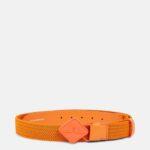 Diamond Elastic Leather Belt Russet Orange Men J.Lindeberg Accessory 66XF839