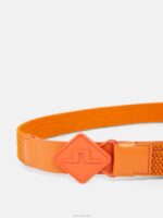 Diamond Elastic Leather Belt Russet Orange Men J.Lindeberg Accessory 66XF839 - Image 3