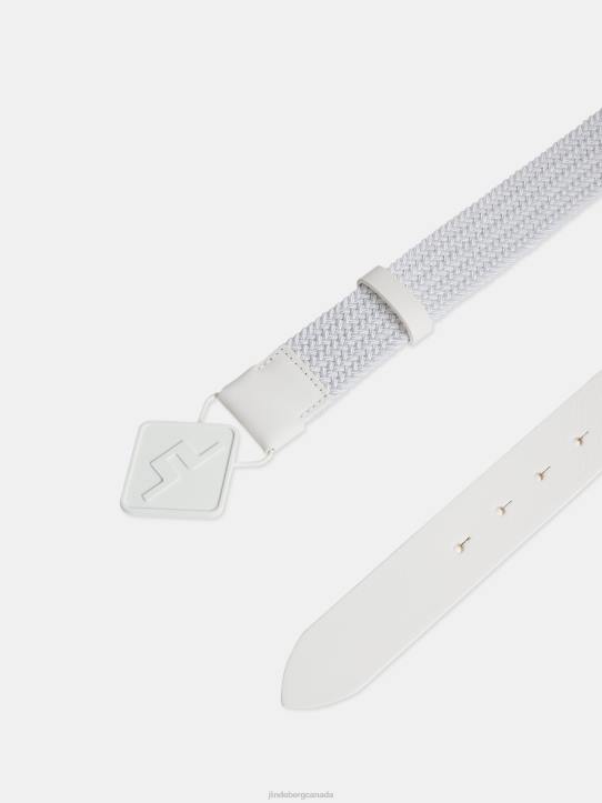 Diamond Elastic Leather Belt White Men J.Lindeberg Accessory 66XF838 - Image 2