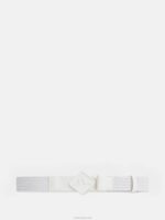 Diamond Elastic Leather Belt White Men J.Lindeberg Accessory 66XF838