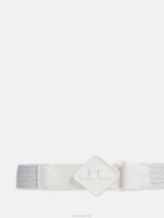 Diamond Elastic Leather Belt White Men J.Lindeberg Accessory 66XF838 - Image 3